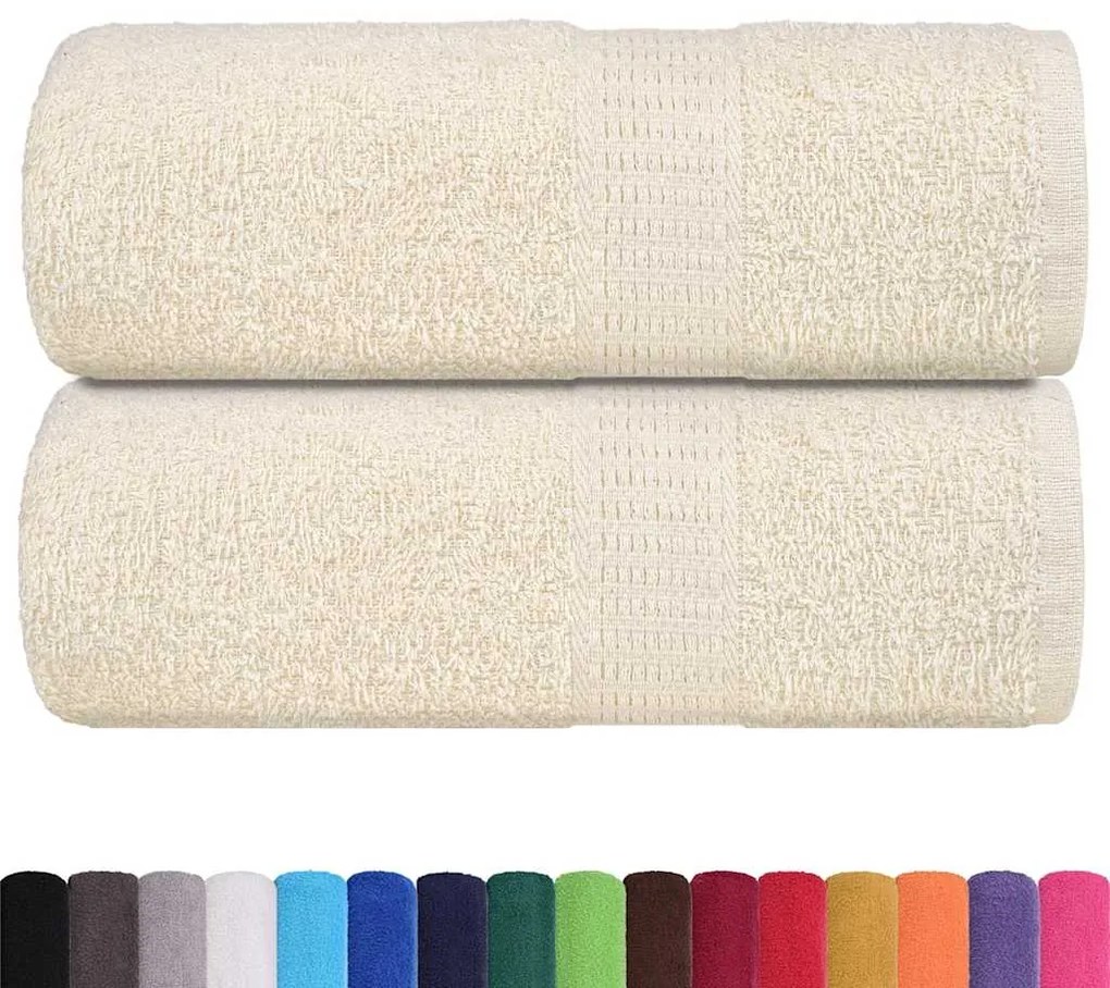 Toalhas de mãos 2 pcs 30x30 cm 360 g/m2 100% algodão creme