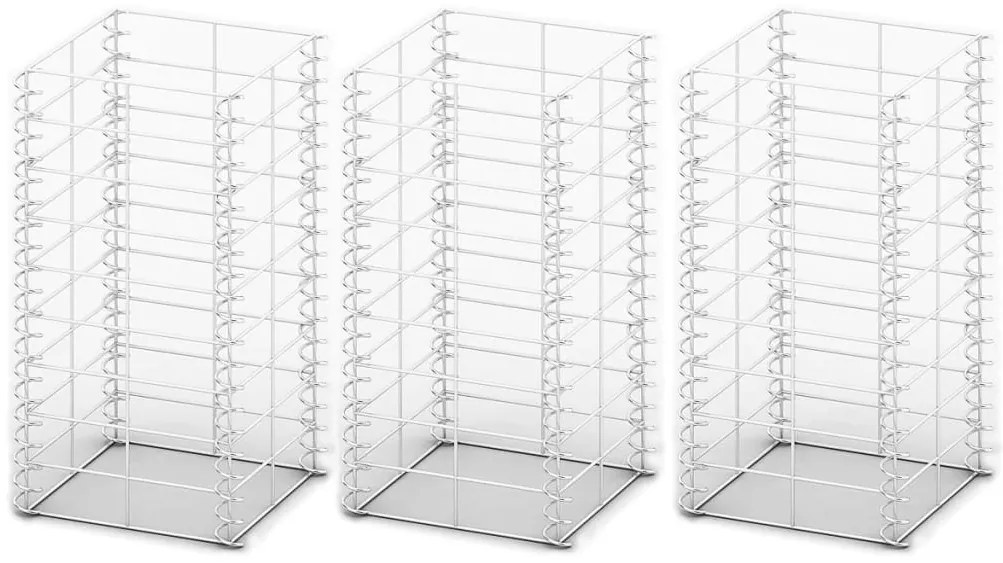 Conjunto de gabiões 3 pcs arame galvanizado 25 x 25 x 50 cm