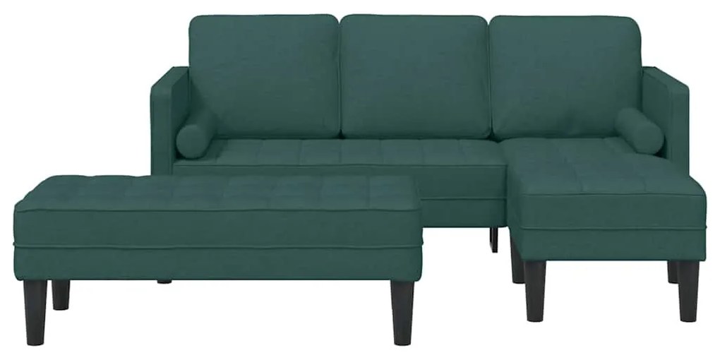 Conjunto de Sofá 2 peças com Almofadas Tecido Verde Escuro