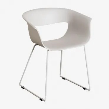 Cadeira De Jardim Em Polipropileno E Aço Alanys Branco Acinzentado - Sklum