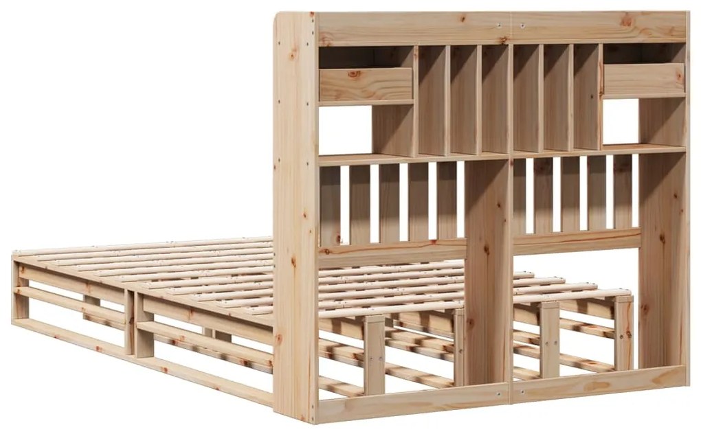 Cama com estante sem colchão 135x190 cm pinho maciço