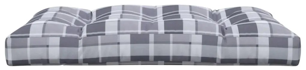 Almofadão p/ sofá de paletes 120x80x12cm tecido xadrez cinzento