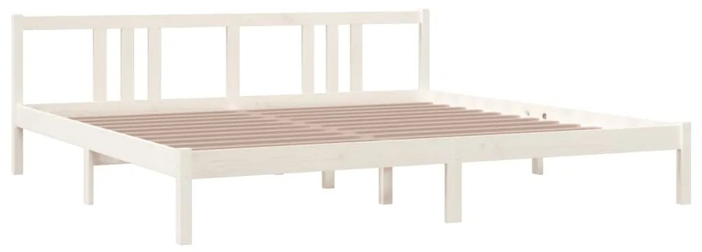 Estrutura de cama 200x200 cm madeira maciça branco