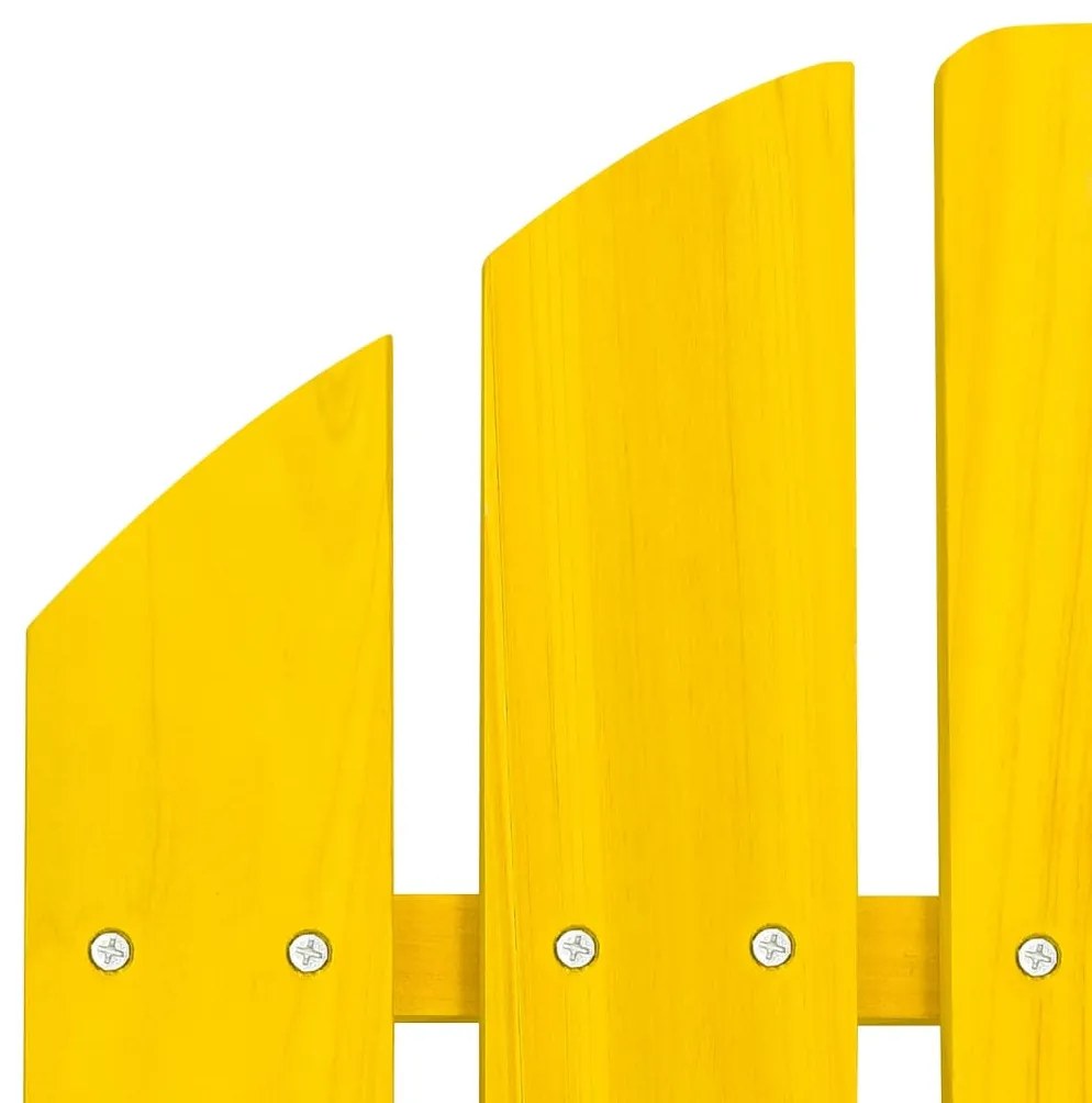 Cadeira Adirondack para jardim com otomano abeto maciço amarelo