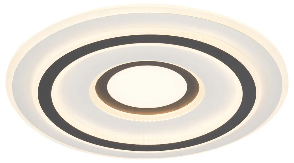 Plafon de design branco com cinza escuro redondo incluindo LED regulável - Taylor Design