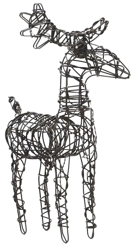 Decorações renas de Natal 6pcs 240 luzes LED vime branco quente