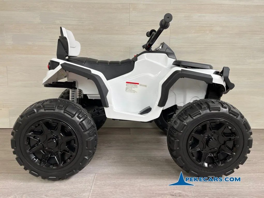 Moto 4 para crianças Eléctrica 906D 12V 2.4G Branco com rodas de borracha