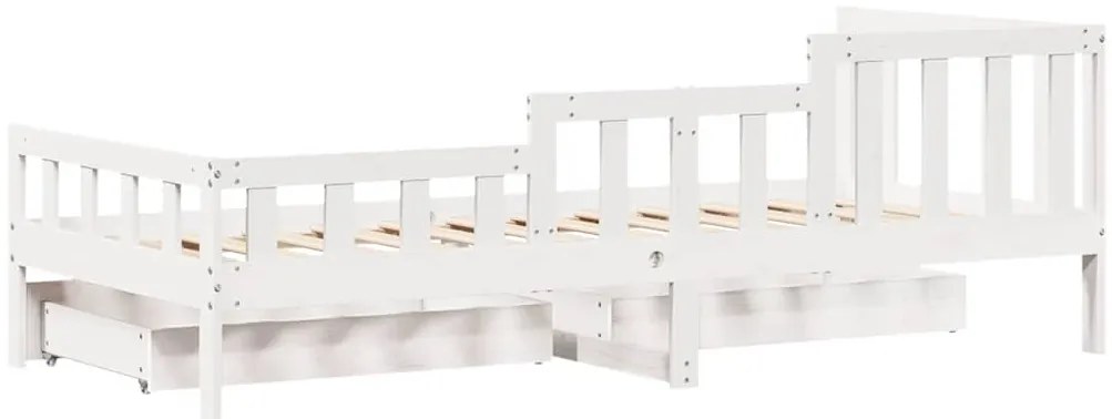 Sofá-cama com gavetas 90x190 cm madeira de pinho maciça