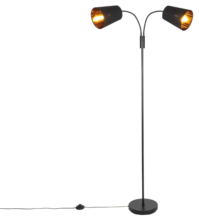 LED Candeeiro de pé inteligente preto incl. 2 Wifi P45 - Carmen Moderno