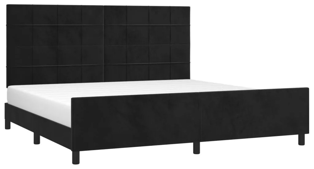 Estrutura de cama sem colchão 200x200 cm veludo preto