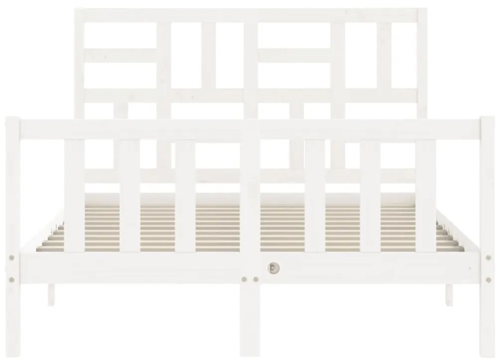 Cama sem colchão 140x200 cm madeira de pinho maciça branco