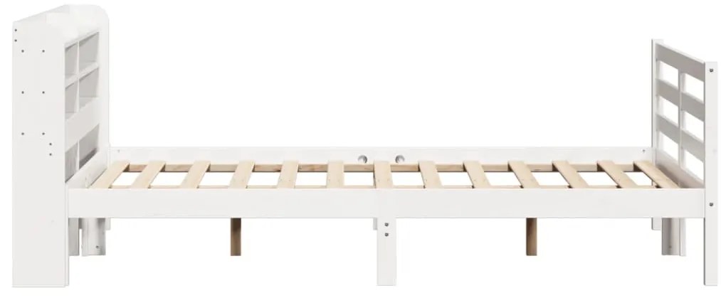Estrutura cama c/ cabeceira 120x190 cm pinho maciço branco