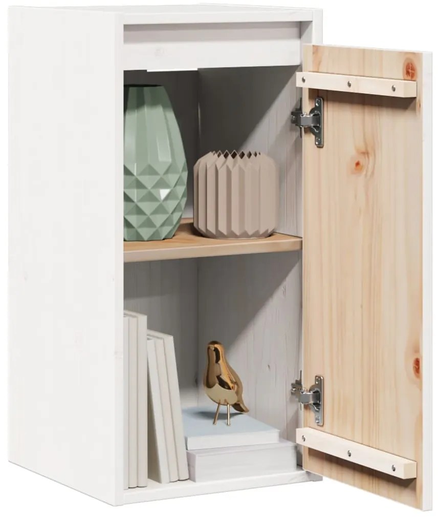 Mesas de cabeceira 2 pcs 30x30x60 cm pinho maciço branco