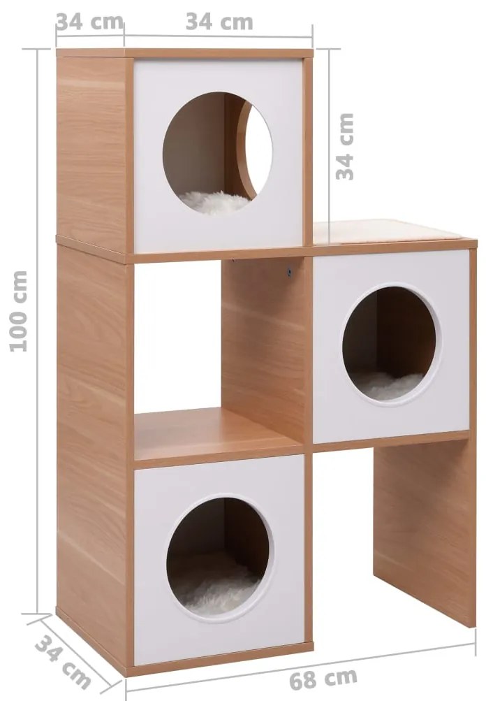 Casa para gatos com tapete arranhador sisal 100 cm