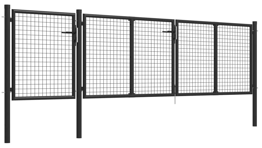 Portão de jardim 400x75 cm aço antracite