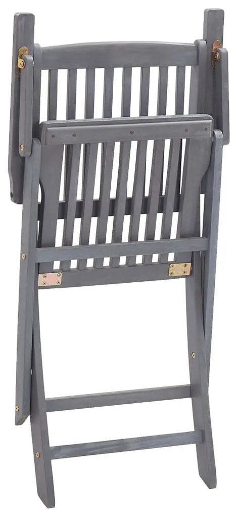 Cadeiras de exterior dobráveis 8 pcs madeira de acácia maciça