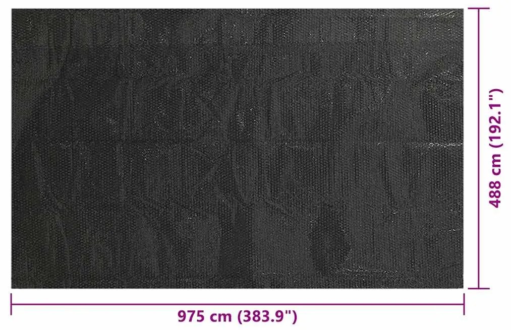 Cobertura para piscina 975x488 cm PE preto
