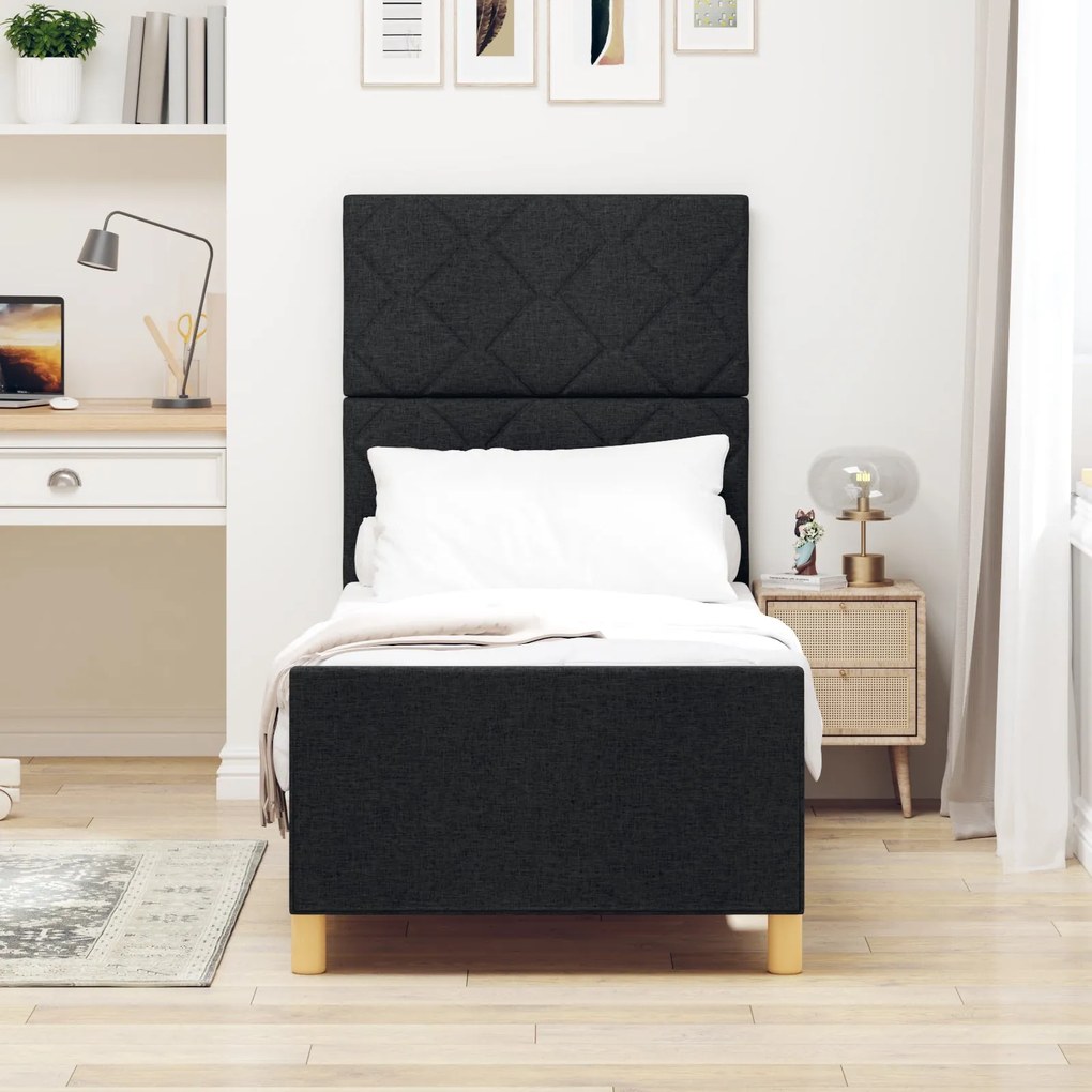 Cama vidaXL Preta 80x200 cm em Tecido