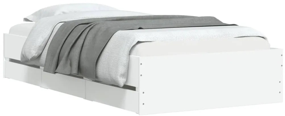Estrutura de cama c/ gavetas 90x200 cm derivados madeira branco