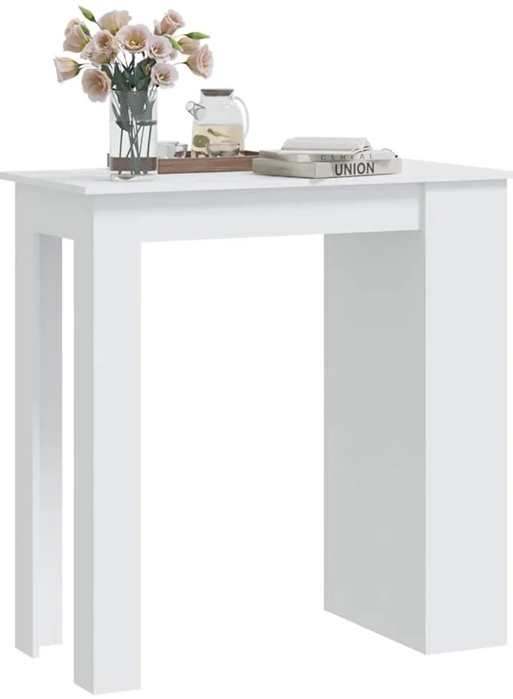 Mesa de bar com prateleira derivados de madeira branco