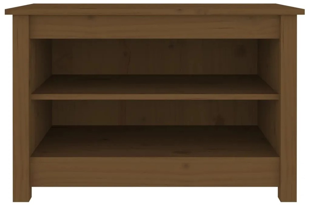 Banco sapateira 70x38x45,5 cm pinho maciço castanho mel