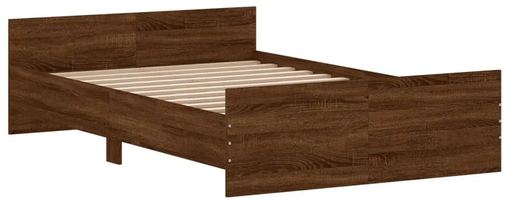 Estrutura de Cama Moona - 120x190 cm - Nogueira - Design Moderno