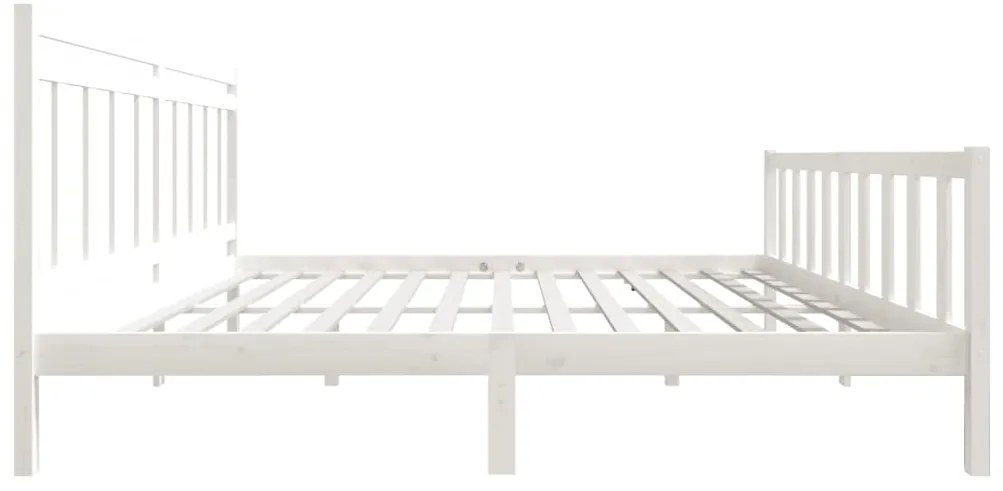 Estrutura de cama 200x200 cm madeira maciça branco