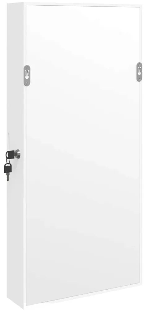 Móvel para joias de parede espelhado com luzes LED branco