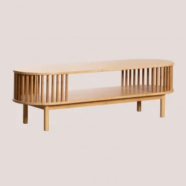 Mesa De Centro Oval 120x40 Cm Em Bambu Connery Natural - Sklum