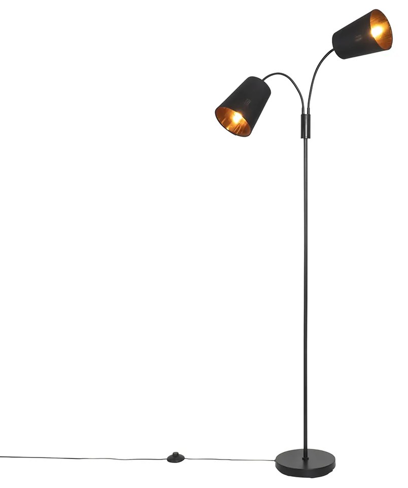 Candeeiro de pé inteligente preto incl. 2 Wifi P45 - Carmen