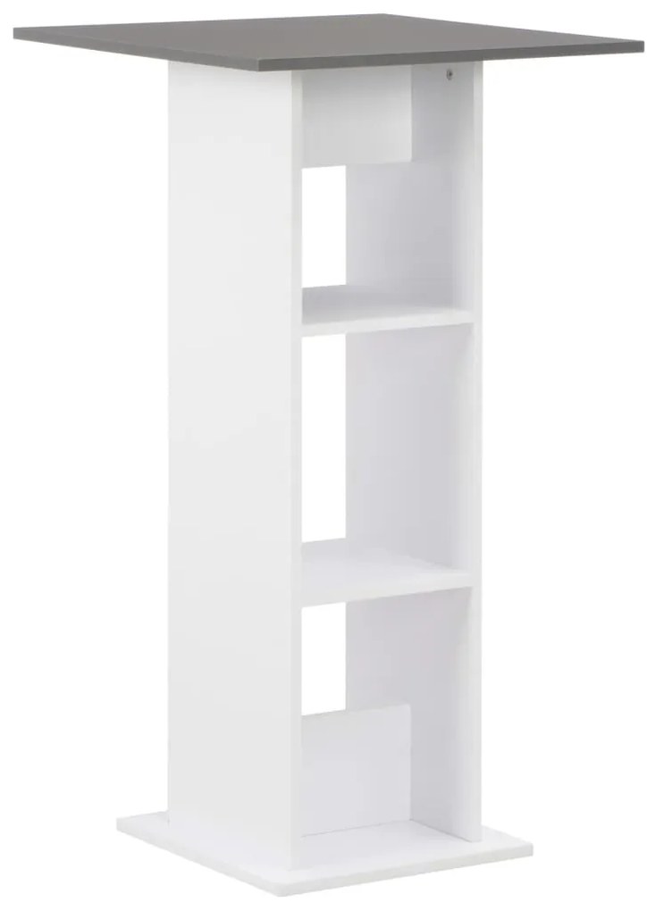 Mesa de bar 60x60x110 cm branco e antracite