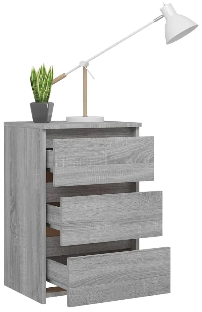 Mesas cabeceira 2 pcs 40x35x62,5 cm madeira proc. sonoma cinza