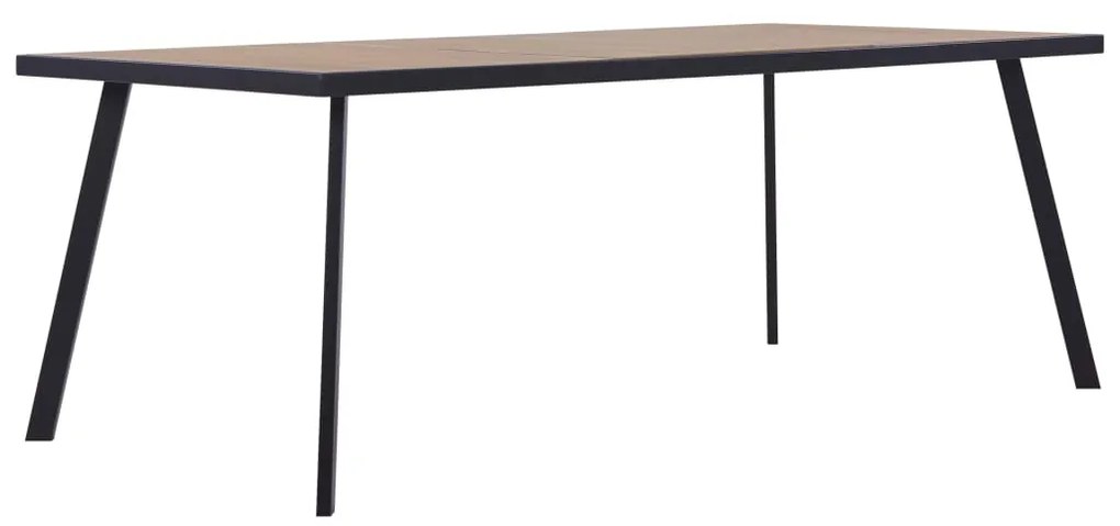 vidaXL Mesa de jantar 180x90x75 cm MDF cor madeira clara e preto