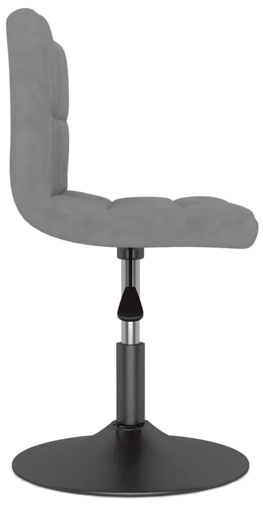 Cadeiras de jantar giratórias 2 pcs veludo cinzento-claro