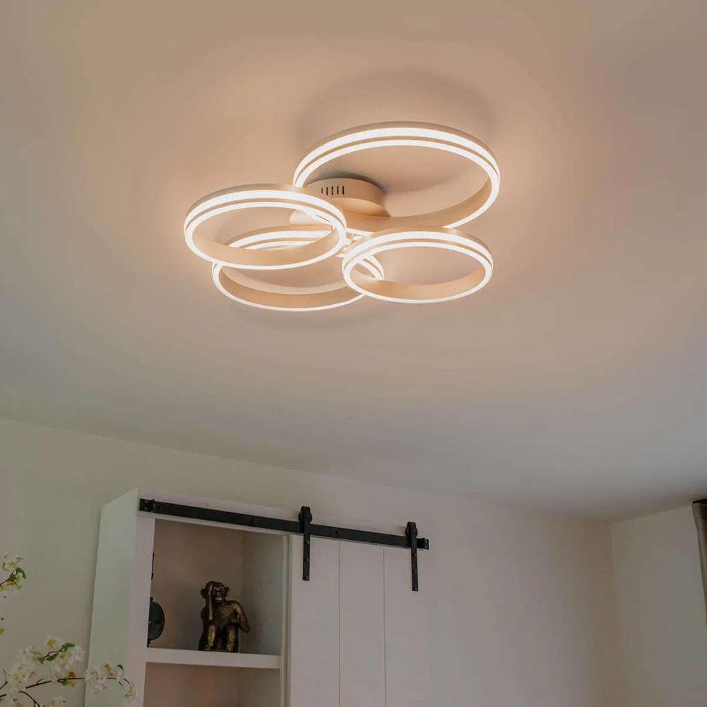 Candeeiro de teto em aço com LED regulável em 3 níveis 4 luzes - Navara