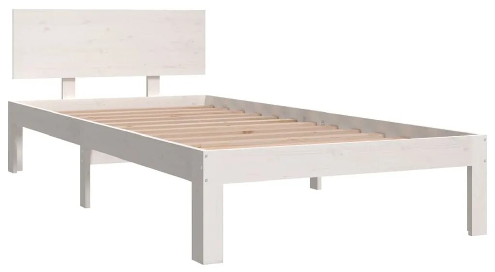 Estrutura de cama 90x200 cm pinho maciço branco