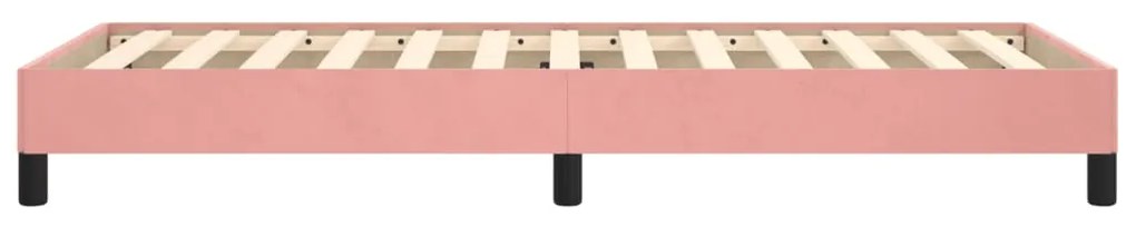 Estrutura de cama 80x200 cm veludo rosa