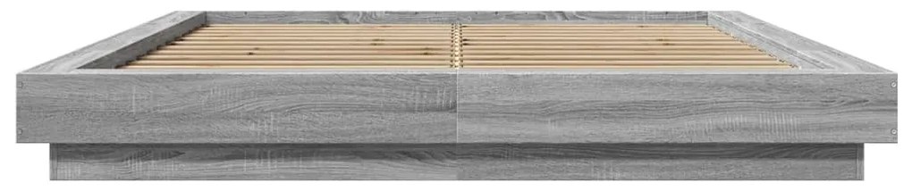 Estrutura de cama 150x200 cm derivados de madeira cinza sonoma