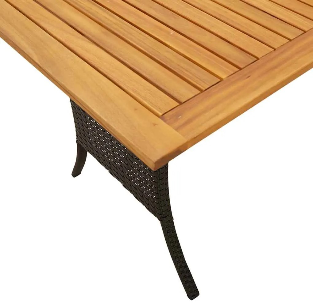 6 pcs conjunto sofás de jardim c/ almofadões vime PE preto