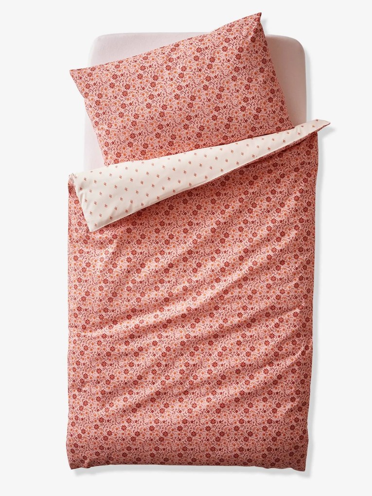 Capa de edredon para bebé, Happy Bohème rosa medio estampado