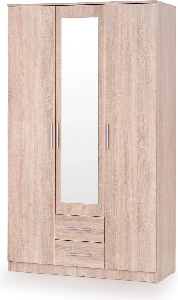 Roupeiro Cirveso 119, Carvalho sonoma, 205x120x52cm, 97.6 kg, Portas para roupeiro: Com dobradiças, Número de prateleiras: 5, Número de prateleiras: 5