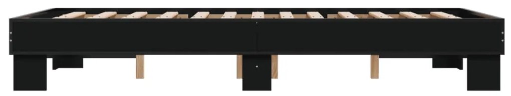 Estrutura de cama 120x190 cm derivados de madeira/metal preto