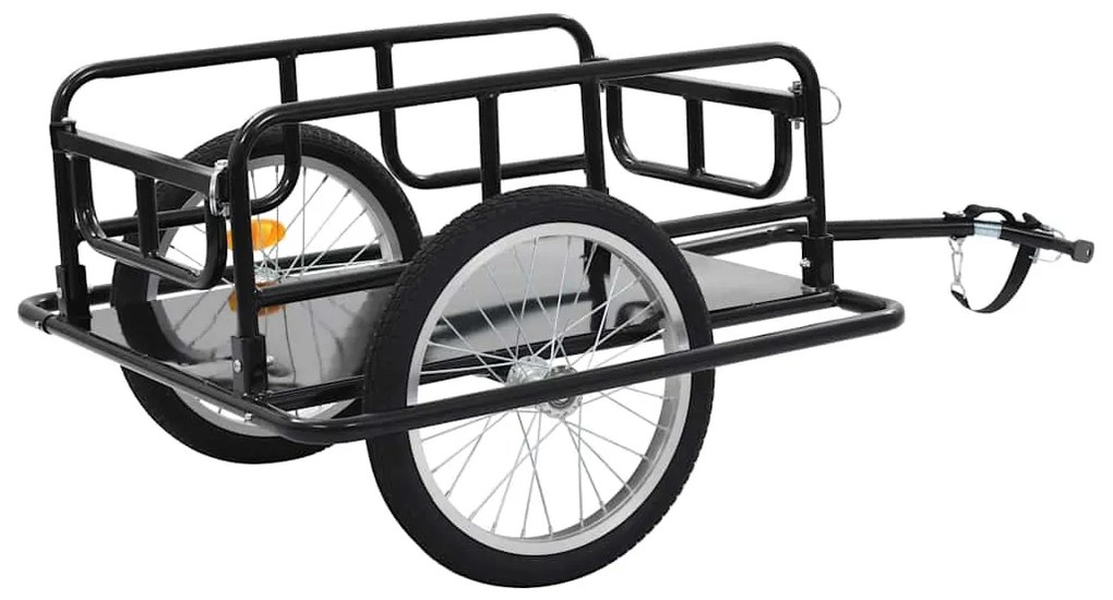 Reboque para bicicleta 130x73x48,5 cm aço preto