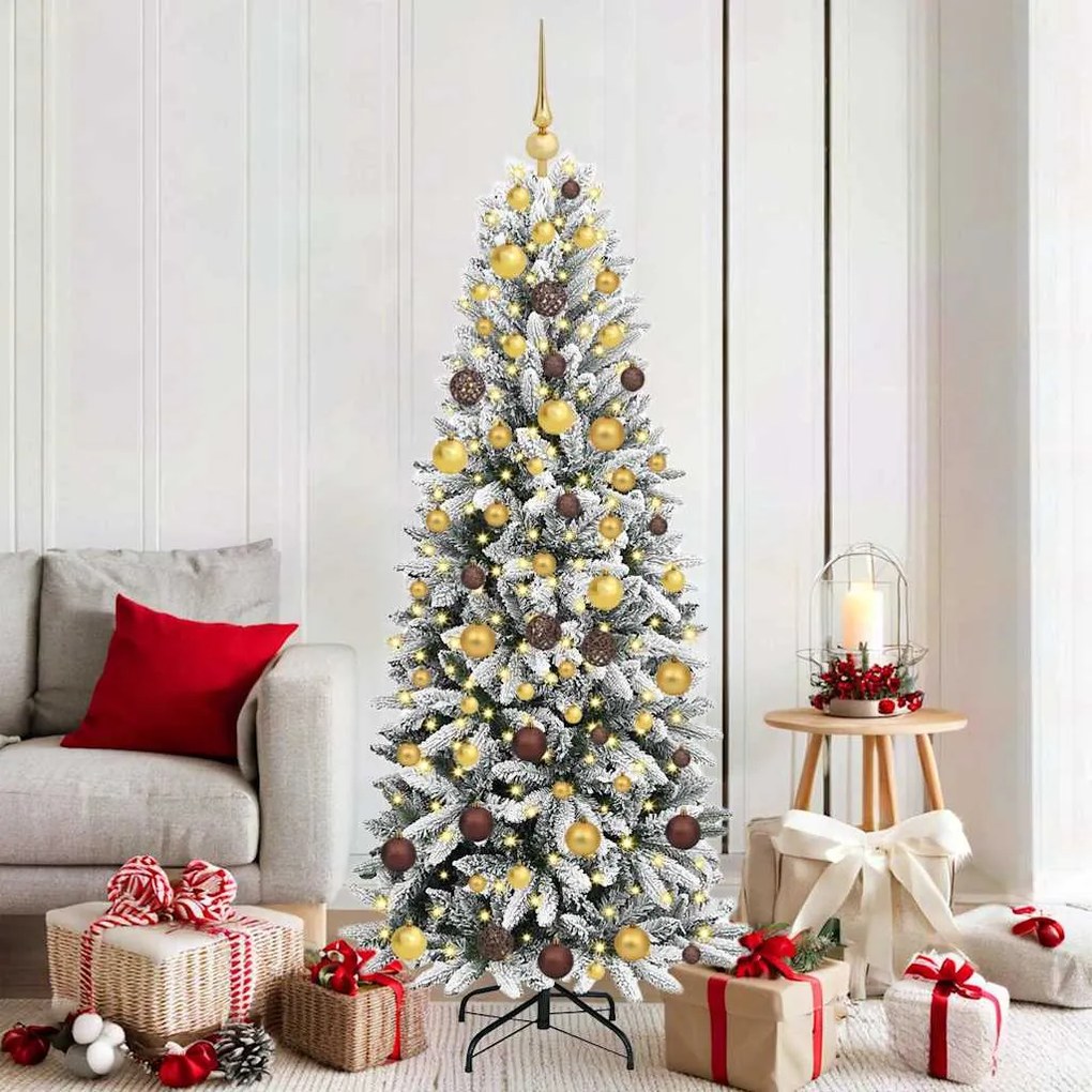 vidaXL Árvore de Natal Artificial com 300 LEDs Branco 180 cm
