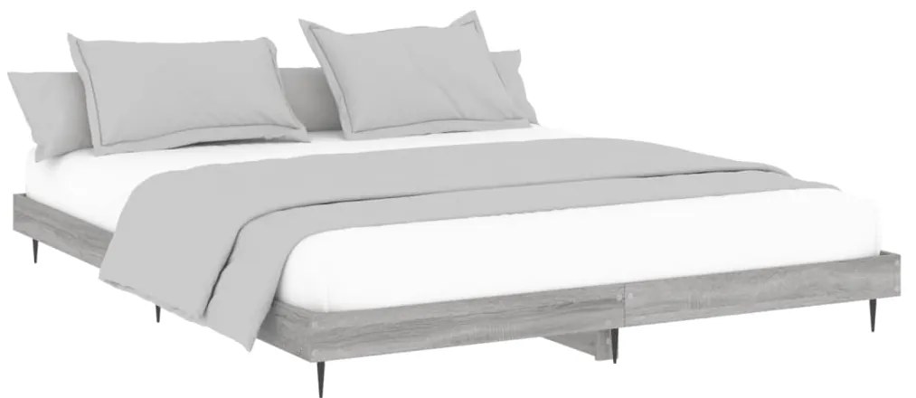 Estrutura de cama 120x200 cm derivados de madeira cinza sonoma