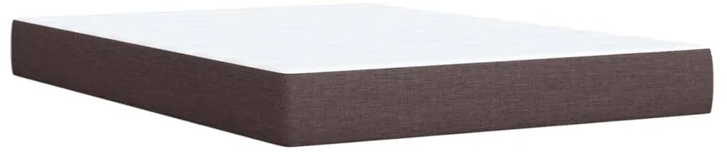 Cama com molas/colchão 160x200 cm tecido castanho-escuro