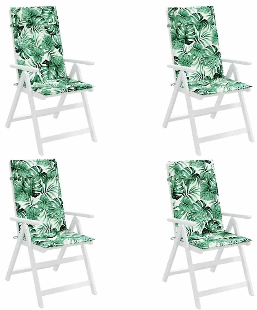 Almofadões p/ cadeira encosto alto 4 pcs tecido oxford folhas