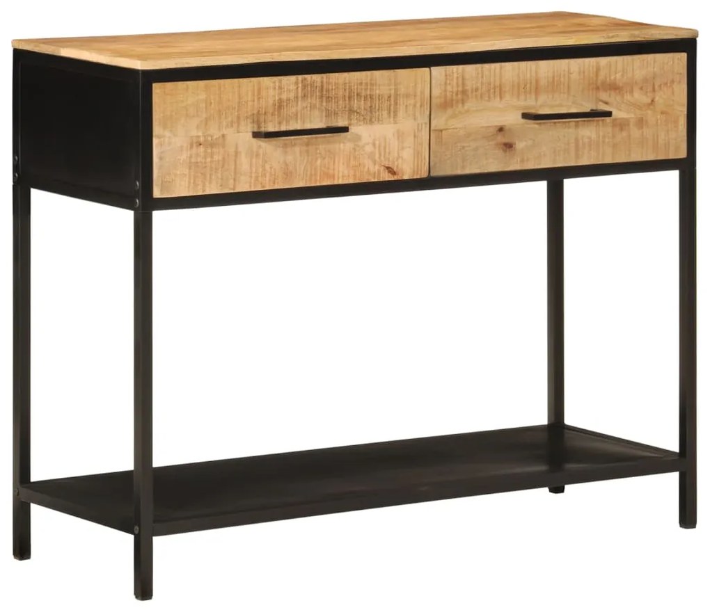 vidaXL Armário consola 100x35x76cm madeira de mangueira maciça e ferro