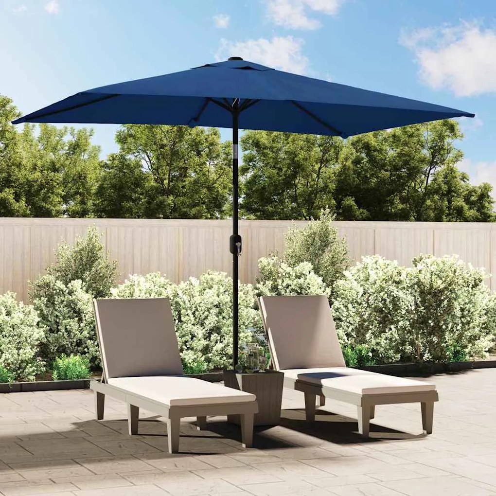 vidaXL Guarda-sol de exterior c/ poste de metal 300x200 cm azul ciano