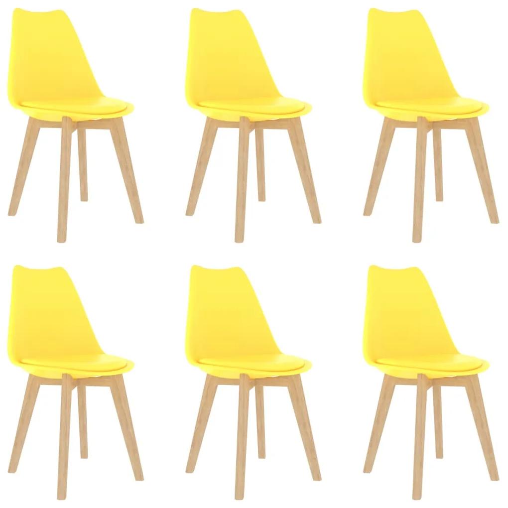 3056691 vidaXL Cadeiras de jantar 6 pcs plástico amarelo